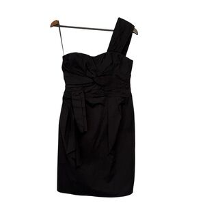 Women's Nanette Lepore Elegant Black One-Shoulder Cocktail Dress